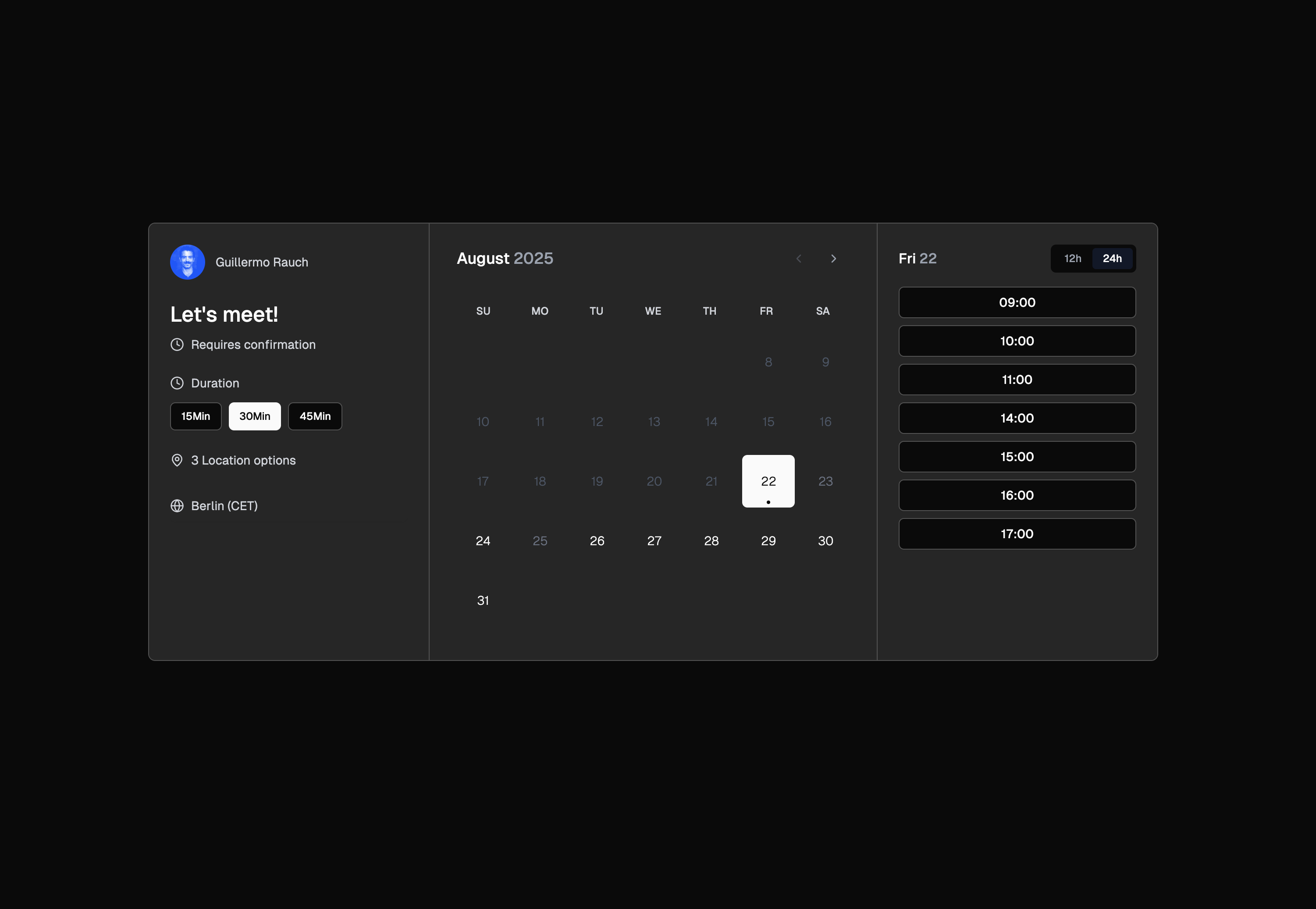v0 - Cal.com clone - v0 by Vercel