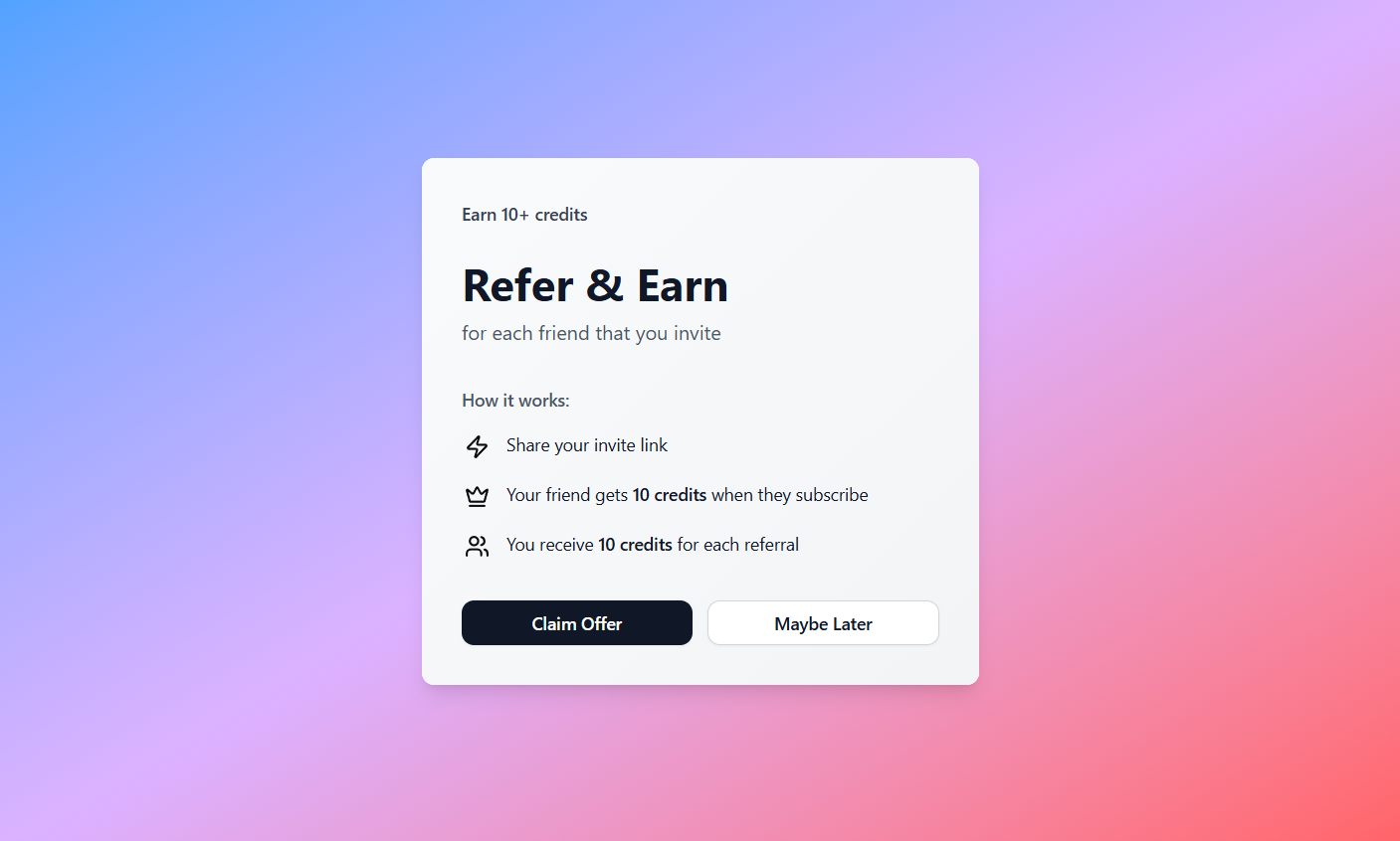 v0 - Refer and Earn Dialog Component - v0 by Vercel